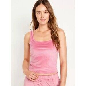 Old Navy Women’s Velour Pajama Lounge Tank Top Pink Size XS Extra Small Soft